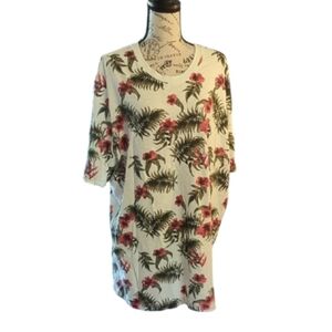 Size 2XL George Cream Cotton T-Shirt with Artistic Print